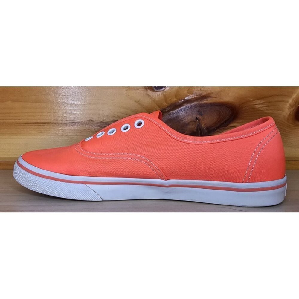 Vans Unisex Neon Orange No laces Mens 5.5 Woman 7 Shoes Sneakers - Picture 12 of 12